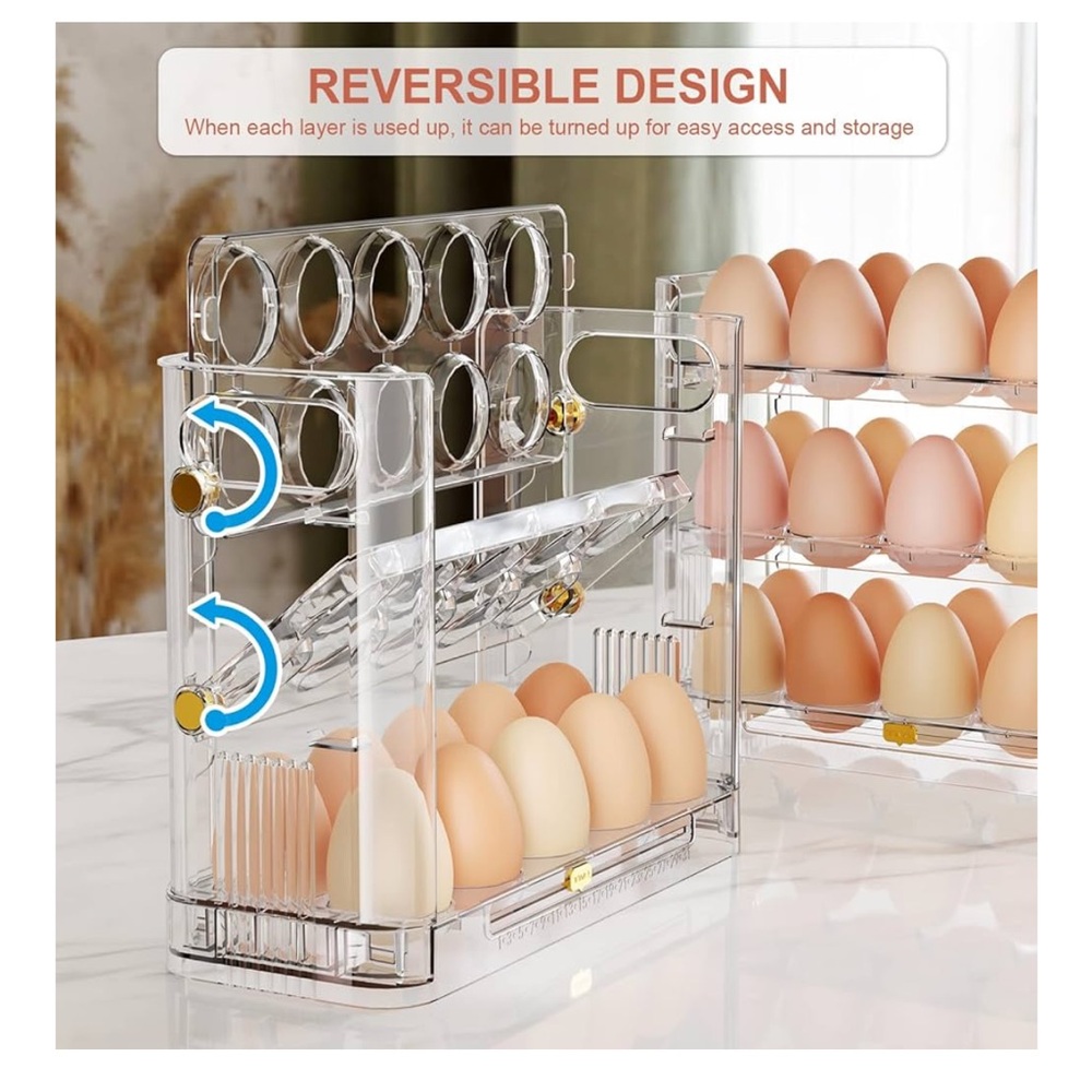 Egg Space Saver Storage Organizer 3 Three Tier Fridge NEW Cottagecore - Picture 11 of 16